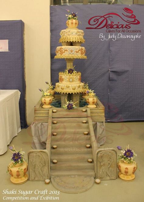 Traditional wedding cake ( sri lankan ) Wedding Cake Boxes, Cake Tables, Traditional Wedding Cake, Cake Boxes, Delicious Cakes, Cake Wedding, Sugar Craft, Unique Wedding Invitations, Cake Table