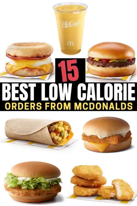 Eating Calorie Deficit, Food With Low Calories, Healthy Mcdonalds Breakfast, Calorie Deficit Fast Food, Low Calorie Restaurant Options, Calorie Deficit Mcdonalds, High Protein Mcdonalds, Low Cal Fast Food, Mcdonalds Calorie Deficit