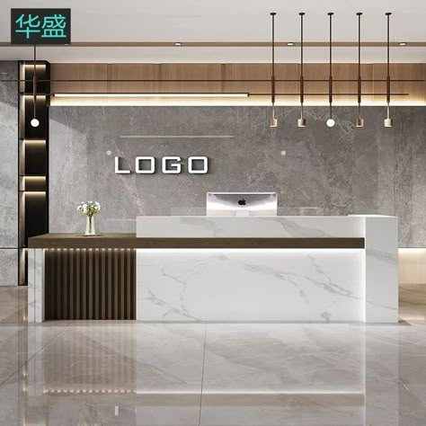 Orange Reception Desk, Office Reception Area Design Modern, Recepsionis Design, Reseption Zone Design Modern, Lobby Counter Design, Hospital Reception Counter Design, Office Counter Design Modern, Counter Reception Design, Reception Desk Design Office