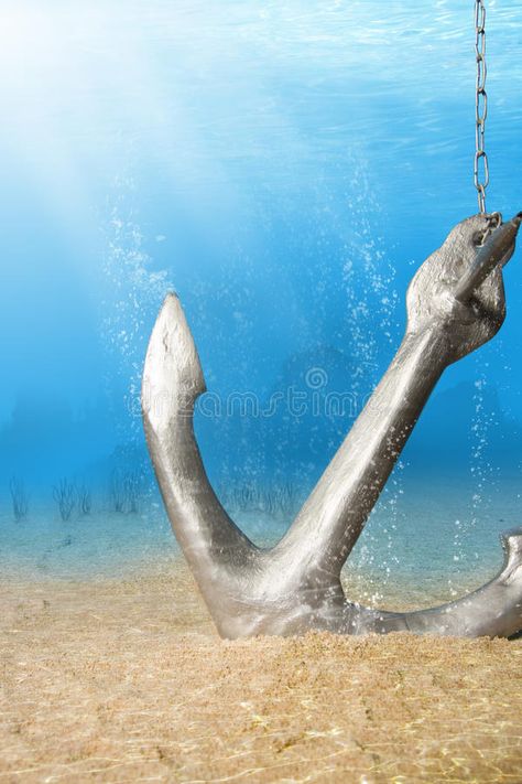 Underwater anchor royalty free stock photos Anchor Underwater, Underwater Tattoo, Coral Drawing, Health Pictures, Deep Sea Creatures, Underwater Lights, Tropical Beaches, Light Rays, Under Water