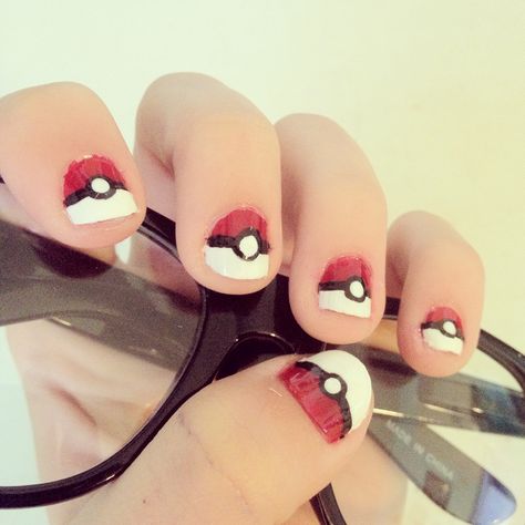 Pokéball nails for the nerd in me Nails