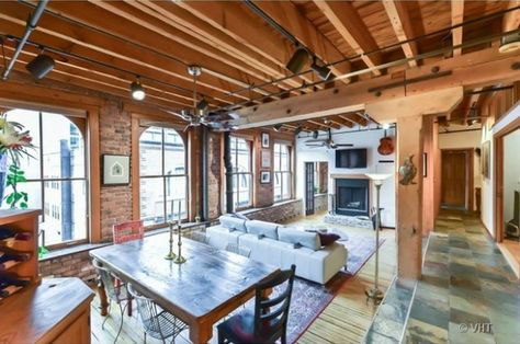 Chicago Loft Apartment, Chicago Lofts, Chicago Condos, Loft Decor, Diy House Projects, Loft Apartment, Condos For Sale, The 8, Great Rooms