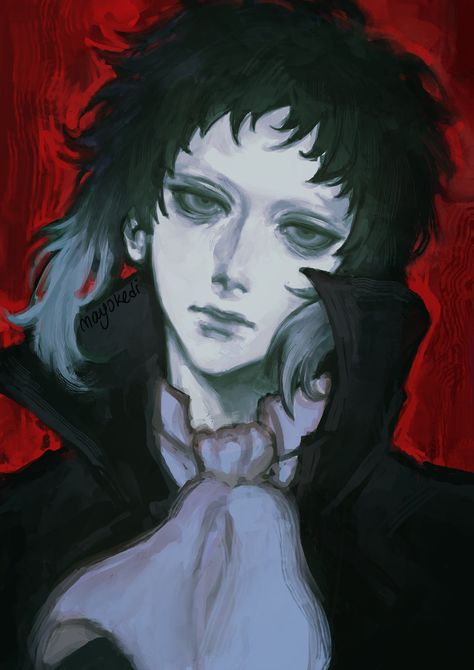 Bsd Paintings, Aktugawa Fanart, Drawing Poses Two People, Vampire Akutagawa, Akutagawa Ryunosuke Fanart, Akutagawa Fanart, Bsd Akutagawa, Black And White Palette, Bsd Fanart