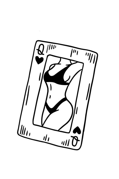 Playing Card Tattoos, Medium Tattoos, Art Inspired Tattoos, Queen Card, Medusa Tattoo Design, Medusa Tattoo, Laser Engraved Ideas, A Pill, Playing Cards Design