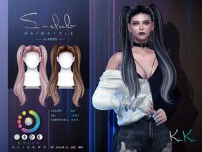 The Sims Resource - Downloads Girls Long Hair, Female Hairstyles, Sims 4 Anime, Goth Hair, Sims 4 Downloads, Sims Hair, Sims Community, Long Hair Girl, The Sims Resource