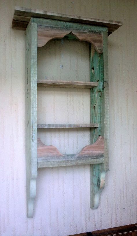 Irish huckster reclaimed wood projects made by johnnie d d Driftwood Branch Decor, Rustic Storage Cabinets, Wood Storage Shelves, Primitive Cabinets, Homemade Furniture, Small Cupboard, Barn Wood Crafts, Reclaimed Wood Projects, Wooden Wall Shelves