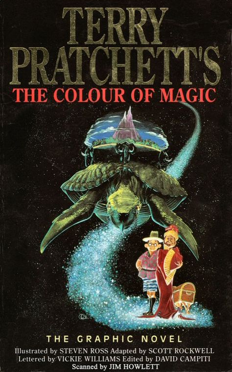 Colour of Magic Graphic Novel colour Discworld Books, The Colour Of Magic, Tales From Earthsea, Terry Pratchett Discworld, Fantasy Quotes, Vintage Penguin, Terry Pratchett, Book Shop, Science Fiction Books