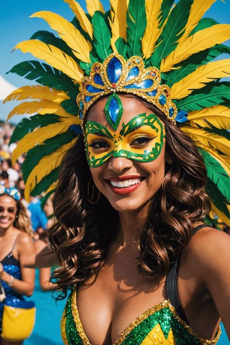 Brazil Carnival Costume Women, Brazil Parade Costume, Brazil Festival Rio Carnival Samba Costume, Rio Festival Costumes, Brazilian Outfits Traditional, South American Culture, Rio Costume Women, Brazil Festival Rio Carnival, South America Costume