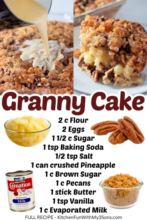 Homemade Granny Cake, Granny Cake Recipe, Granny Cake, Celiac Diet, Jar Meals, Kitchen Fun, Mom's Birthday, Best Chocolate Cake, Delicious Cake Recipes