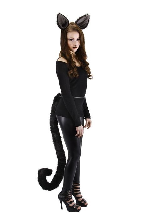 Cat Tail Costume, Cat Outfit Halloween, Black Cat Costume, Cat Outfit, Black Cat Costumes, Cat Ears Headband, Cat Halloween Costume, Outfit Halloween, Cat Costume