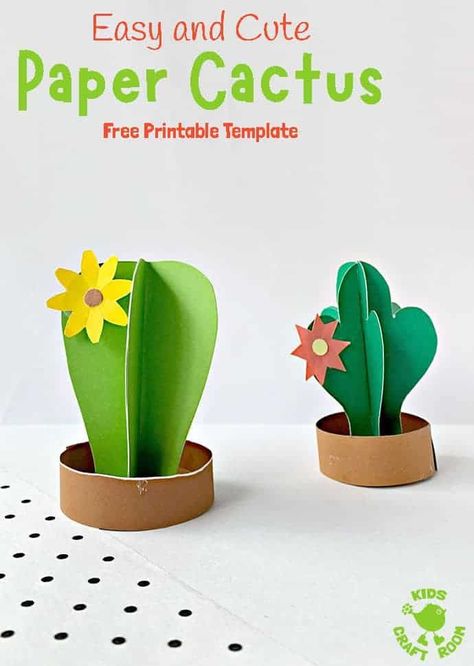 Does this 3D Paper Cactus Craft prickle your fancy! Such a fun Summer craft to decorate your bookshelves and windowsills! Super fun as a desert craft or for a tropical party theme or study unit. (Free printable cactus templates.) #kidscraftroom #kidscrafts #papercrafts #printablecrafts #cactus #cacti #desertcrafts Plant Origami, Desert Craft, Tropical Party Theme, Desert Crafts, Tropical Theme Party, Tissue Paper Garlands, Paper Cactus, Cactus Craft, Village Fete