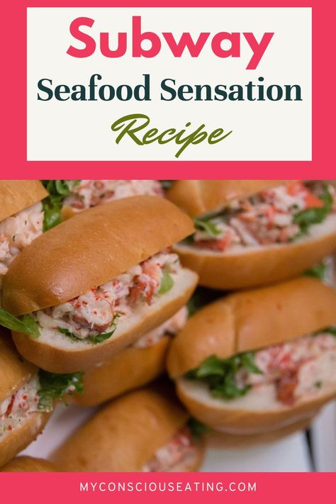 The Subway Seafood Sensation is a delightful twist on your typical sub, and I've captured the essence of that creamy, seafood-filled goodness! #SubwaySeafoodSensation #SeafoodSub Copycat Subway Seafood Sensation, Subway Crab Salad Recipe, Subway Seafood Salad Recipe, Sub Recipes, Subway Seafood Sensation Recipe, Crab Sandwich Recipe, Immitation Crab Recipes, Seafood Sandwiches, Fish Stew Recipes