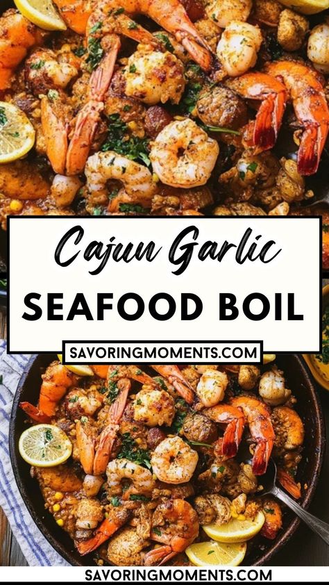 Savor every bite with this Flavorful Cajun Garlic Seafood Boil! Perfectly seasoned and simmered, it’s an easy, flavorful way to enjoy seafood. Don’t miss this recipe – pin it for later!  #SeafoodLoversDelight #GarlicSeafood #CajunFood #EasySeafoodDish #SpicyAndSavory #BoilRecipe #WeekendCooking Boiling Seafood Recipe, Cajun Low Country Boil Recipe, Seafood Cajun Boil, Seafood Boil Ingredients List, Sea Boil Recipe, Seafood Broil In Oven, Diy Shrimp Boil, Southern Seafood Boil Recipes, Instapot Seafood Boil