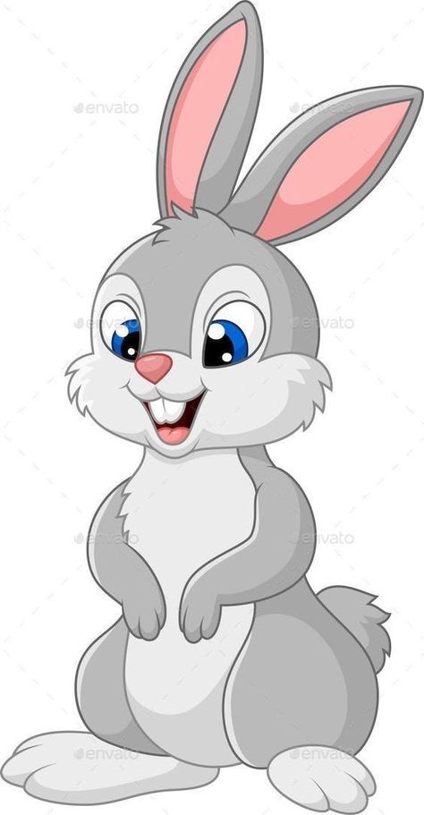 Rabbit Vector, Rabbit Drawing, Cute Bunny Cartoon, Bunny Drawing, Rabbit Cartoon, Cute Cartoon Animals, Art Drawings For Kids, Cartoon Clip Art, Disney Drawings