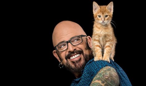 Why Cats Ultimately Led Cat Whisperer Jackson Galaxy to Veganism  | VegNews How To Introduce Cats, Galaxy Projects, Camping With Cats, Jackson Galaxy, Cat Whisperer, Kinds Of Cats, Animal Advocacy, Cool Captions, Cat Help