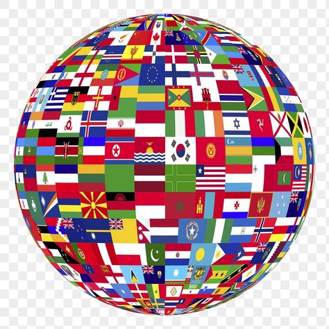 World Globe Illustration, Globe Sticker, United Nations Day, World Png, World Flags, Different Flags, National Symbols, Flag Png, World Globe