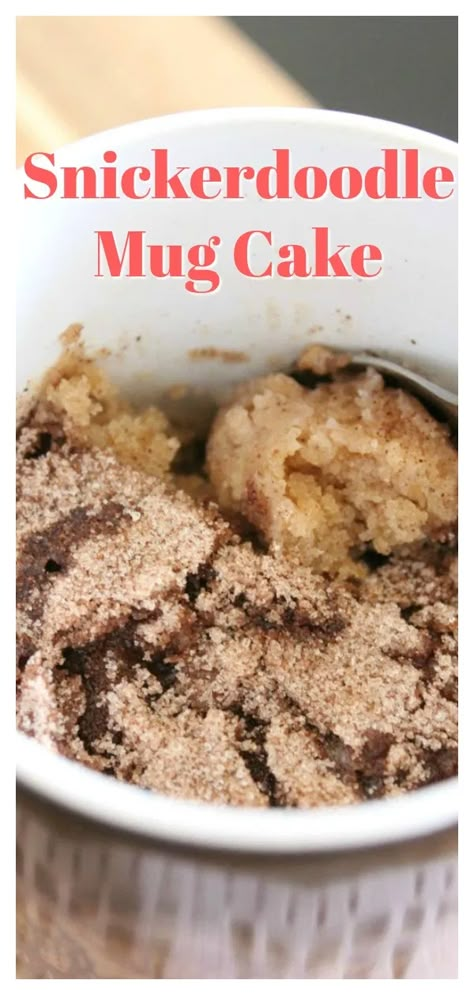 Snickerdoodle Mug Cake, Easy Single Serve Desserts, Easy Mug Cake Recipe, Snickerdoodle Cake, Mug Cake Recipes, Easy Mug Cake, Peanut Butter Mug Cakes, Vanilla Mug Cakes, Mug Cake Recipe