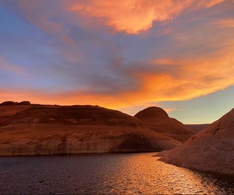 Lake Powell Sunset, Lake Powell Aesthetic, Lake Powell Arizona, Arizona Aesthetic, Aesthetic Sunset, Lake Powell, Background Aesthetic, Photo Nature, Sunset Photos