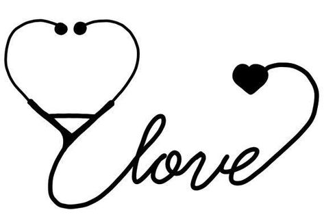 Nurse Decals, Desenhos Love, Nurse Tattoo, Nursing Accessories, Drawing Clipart, Nurse Doctor, Mom Tattoos, Vet Tech, Love Can