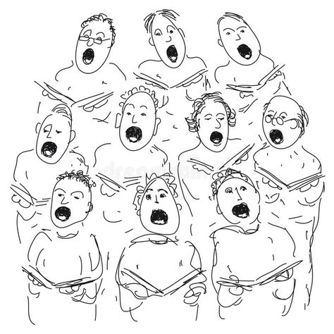 Choir. Illustration of people singing in choir , #AFFILIATE, #Illustration, #Choir, #people, #choir, #singing #ad Choir Illustration, Choir Quotes, Singing Drawing, Vector Illustration People, Illustration Of People, Choir Singing, People Singing, Art Demo, Christ Church