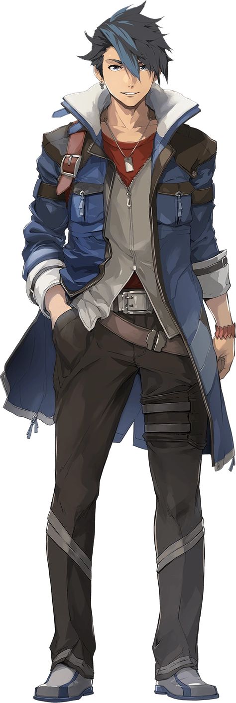 Van Arkride | Kiseki Wiki | Fandom Si Fi Character Design Male, Black And Blue Outfit Men, Protagonist Character Design, Human Oc Male, Male Villain Character Design, Scifi Character Design Male, Anime Adventurer, Cyberpunk Oc Male, Male Oc Character Design