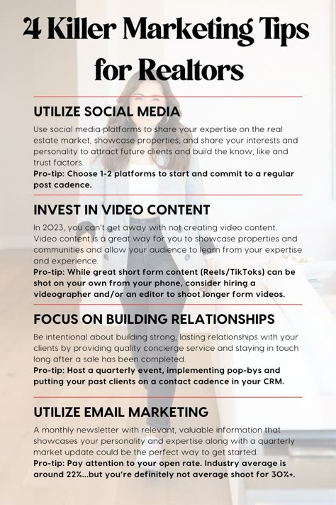 Real Estate Marketing | If you claim 2024 as your most successful year in business, staying up-to-date on the latest marketing trends and strategies will help you attract potential clients and grow your business. Find marketing tips, digital marketing tips, marketing tips for small business entrepreneurship, marketing job tips, and marketing tips for real estate. Learn more about real estate marketing at candicecarcioppolo.com! Best Real Estate Marketing Ideas, New Real Estate Agent Tips, Seller Tips Real Estate, Real Estate Tips For Sellers, Real Estate Content Ideas, Realtor Tools, Realtor Lifestyle, Real Estate Ideas, Successful Realtor