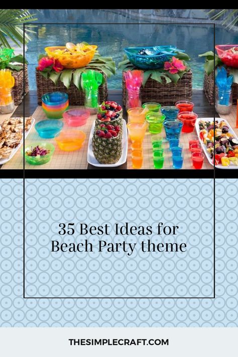 Beach Themed Birthday Party For Adults, Indoor Beach Party Ideas For Adults, 40 Beach Birthday, Ideas For Beach Party, 50th Birthday Beach Party Ideas, 21st Beach Birthday, Beach Theme Party Favors For Adults, Beach 50th Birthday Party, 80th Birthday Beach Theme