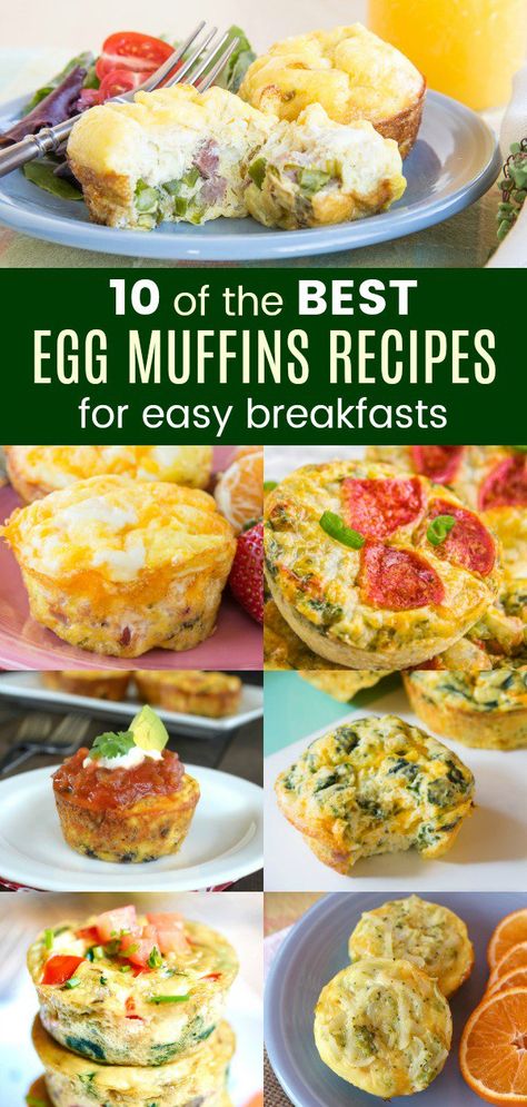 10 of the Best Egg Muffins - these egg muffin cup recipes make an easy breakfast, brunch, or brinner because you can meal prep ahead and keep them in the refrigerator or freezer. Includes vegetarian and keto options. #eggmuffins #mealprep #glutenfree Egg Cup Recipes For Breakfast, Best Egg Cups Breakfast Recipes, Eggcups Breakfast Healthy, Egg Cup Recipes Muffin Tins, Egg Cup Recipes, Homemade Egg Cups, Egg Recipes In Muffin Tins, Individual Egg Cups, Egg Breakfast Cups Muffin Tins