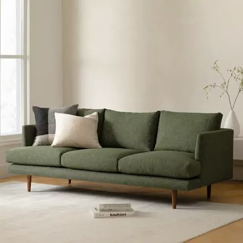 Contemporary Sofas & Couches | Article Article Burrard Sofa, Green Mid Century Sofa, Sofa Styles Modern, Green Couch Mid Century Modern, Mid Century Couches, Modern Couch Design, Mid Century Modern Living Room Sofas, Narrow Couch, Sofa For Office