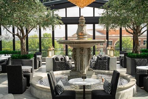 Rh Rooftop, Japanese Boxwood, Floating Staircase, Banquette Seating, Rooftop Restaurant, Now Open, Restoration Hardware, Interior Design Firms, Event Space