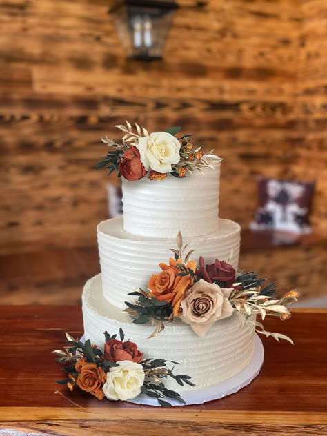 Cake Decorating Flowers for Fall Wedding Birthday Thanksgiving Cake Topper Cake Decorating Flowers, Burnt Orange Weddings, Fall Wedding Cakes, Gold Cake, Future Wedding Plans, Orange Wedding, Orange Cake, Cute Wedding Ideas, Fall Wedding Colors