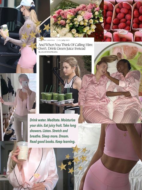 Girly Fitness Aesthetic, Pink Pilates Wallpaper, California Fashion Aesthetic, Pink Pilates Princess Collage, Pink Fitness Aesthetic, Pink Pilates Princess Wallpaper, Pilates Girl Aesthetic, Wellness Princess, Green Smoothie Girl