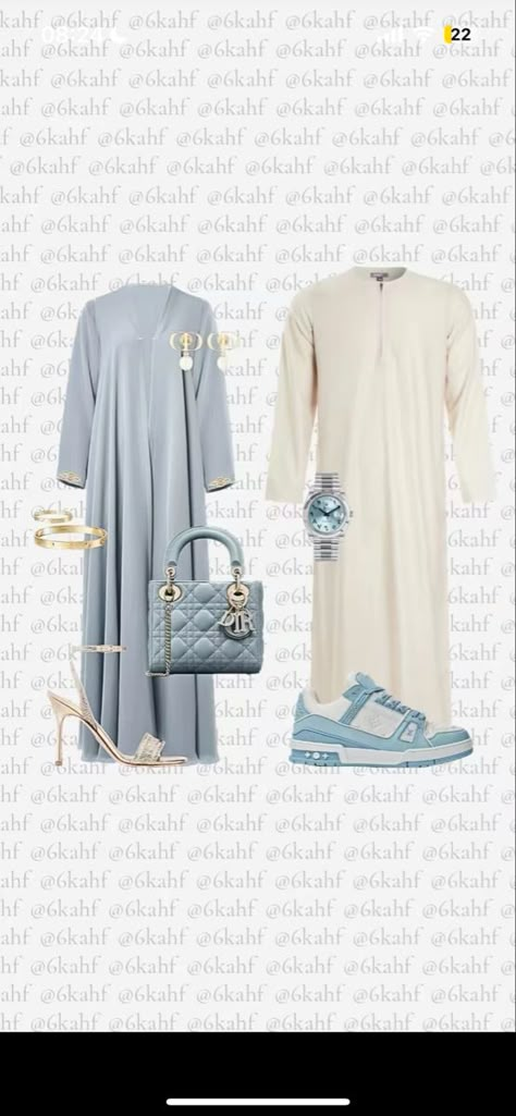 Matching Abaya Thobe Couple, Couple Dress Matching, Aesthetic Hijabi Outfits, Eid Fashion, Clothes Matching, Matching Fits, Abaya Outfit, Capsule Wardrobe Casual, Couple Matching Outfits