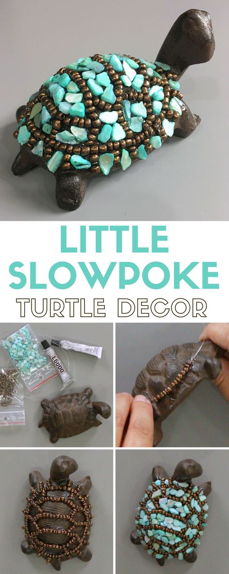 Learn how to make turtle decor with the Little Slowpoke craft kit. A simple DIY craft tutorial idea. Turtle makes a great paper weight or cute garden decor. Cement Turtle Diy, Diy Turtle Crafts, Turtle Crafts For Adults, Cute Garden Decor, Turtle Things, Diy Turtle, Turtle Crafts, Cute Garden, Turtle Decor