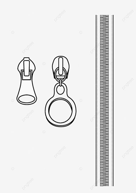 Zipper Technical Drawing, Zipper Illustration, Accessories Design Portfolio, Zipper Drawing, Fashion Sketch Template, Apparel Design Inspiration, Fashion Vector, Fashion Dictionary, Flat Sketches