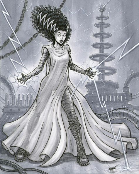 Frankenstein Bride Art, Bride Of Frankenstein Fanart, Female Frankenstein Art, Christmas Frankenstein, Frankenstein And Bride Art, Bride Of Frankenstein Dress, Frankenstein Character Design, Female Frankenstein, Bride Of Frankenstein Art