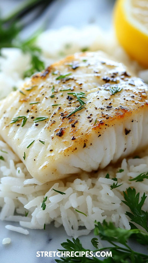 This Lemon Herb Butter Fish recipe is a must-try! The zesty lemon butter sauce and herbs create the perfect balance. Serve with jasmine or brown rice for a complete, healthy dinner. Save this for later and click through for the full recipe! Herbed Fish Recipe, Is Jasmine Rice Healthy, Rice For Fish, Butter Fish Recipe, Lemon Herb Butter, Butter Fish, Best Rice Recipe, Jasmine Rice Recipes, Mexican Rice Easy