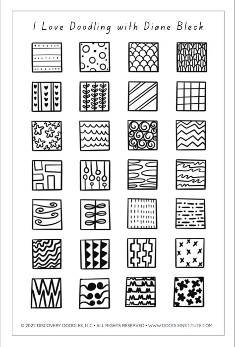 Drawn Patterns Doodles, Doodle Shapes Simple, Small Patterns Drawing, Cute Doodle Patterns, Doodle Line Patterns, Simple Doodle Patterns, Line Doodles Simple Pattern, Diane Bleck Art, Patterns Drawing Simple Doodle Art