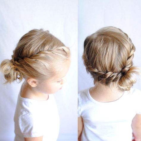 Sep 14, 2016 - This Pin was discovered by Tessi Wood. Discover (and save!) your own Pins on Pinterest Side Messy Bun, Kids Updo, Trend Hairstyles, Girls Updo, Easy Little Girl Hairstyles, Girl Hair Dos, Hairstyles Kids, Toddler Hairstyles Girl