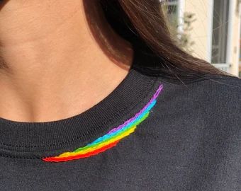 Sketch Head, Woman Hand, Pocket Tee Shirts, Pride Collection, Bridal Party Shirts, Embroidery On Clothes, Embroidered Tee, Embroidered Crewneck, Customise T Shirt