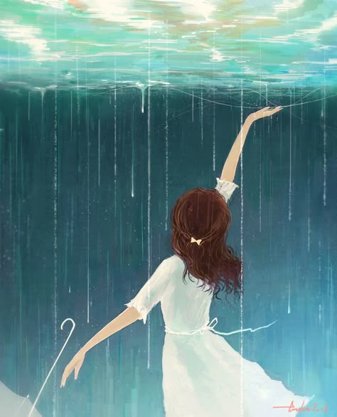 2017.08~2018.02 on Behance Girl In Rain, Rain Painting, Rain Art, Love Rain, Illustration Art Girl, Arte Inspo, Dreamy Art, Jolie Photo, Girls Cartoon Art