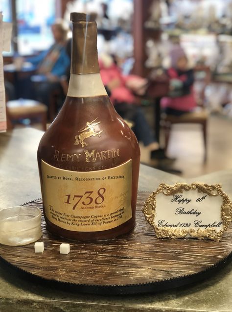 Custom cake Remy Martin 1738, Remy Martin, Custom Cake, Macallan Whiskey Bottle, Custom Cakes, Amazing Cakes, Rosé Wine Bottle, Whiskey Bottle, Rose Wine