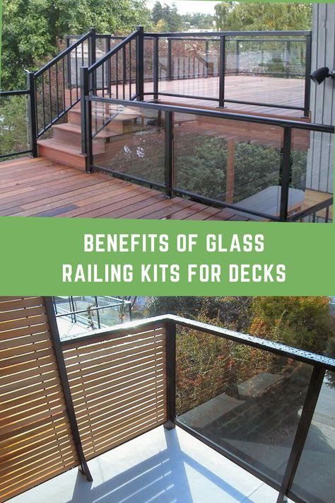 Decks With Glass Railing, Clear Railing On Deck, Glass Panel Deck Railing, Deck With Glass Panels, Clear Deck Railing, Plexiglass Railing, Glass Deck Railing Ideas, Exterior Railing, Glass Deck