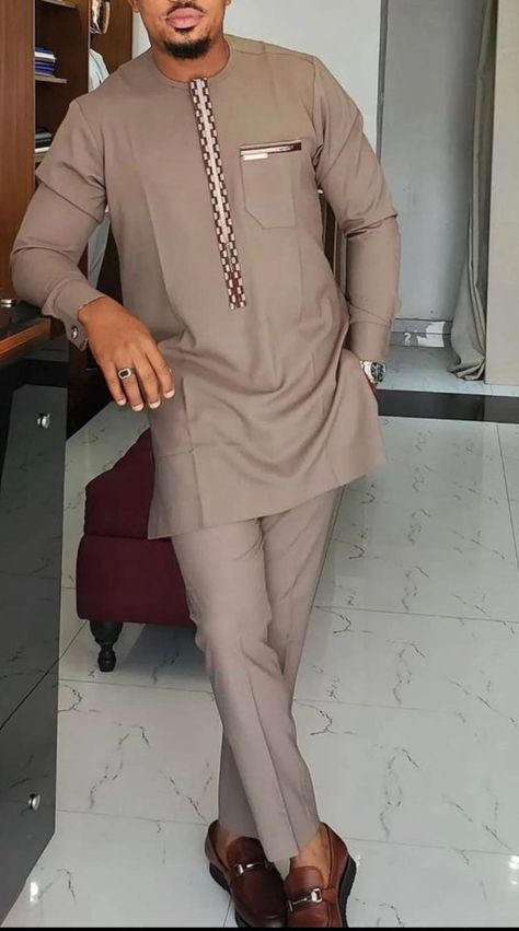 Mens Nigerian Fashion, Nigerian Male Native Styles, Senator Dress For Men, Senator Materials For Men, Men Material Styles, African Design For Men, Nigerian Senator Styles For Men, African Man Outfit, Dashiki For Men Pattern