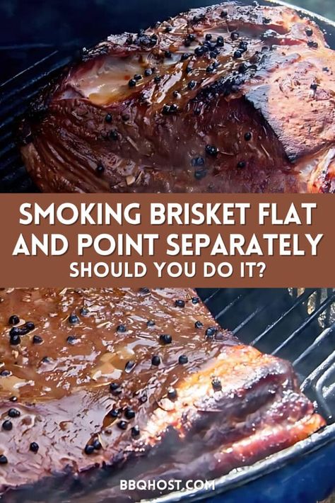 Smoking a whole beef brisket can be a challenge. Separating the brisket point and brisket flat can make it easier. Our guide covers the pros and cons of smoking these cuts individually. Learn tips on how to cook brisket in a smoker and perfect your smoked brisket. Check out the guide for all the details! Brisket Point Recipes Smoked, Flat Brisket Smoked, Brisket Point Recipe, Brisket Meat, Smoked Jerky, Brisket Flat, Brisket Recipes Smoked, How To Cook Brisket, Grilling Guide