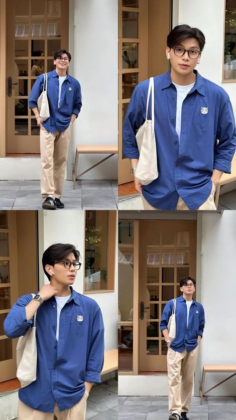 Outfit Cowo Simple, Ootd Cowok Casual, Guy Studying, Outfit Cowok Simple, Outfit Bali, Japanese Streetwear Mens, Outfit Cowo, Outfit Cowok, Masc Outfits