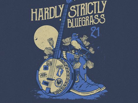 Bluegrass Tattoo, Country Music Illustration, Bluegrass Aesthetic, Festival Moodboard, Vintage T-shirt With Band Logo For Music Festival, Bluegrass Poster, Jj Cale, Bluegrass Band Photoshoot, Bluegrass Festival