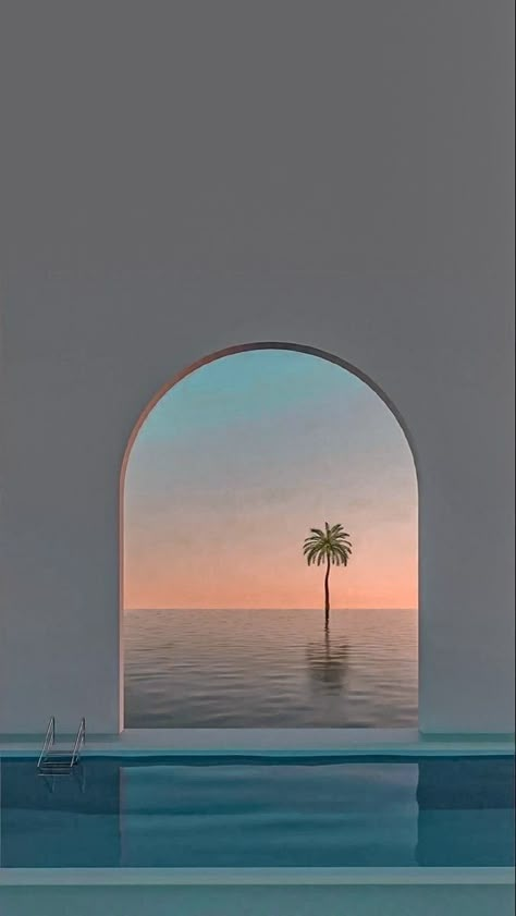 Pool Sunset, Aesthetic Island, Dreamscape Architecture, Beautiful Summer Wallpaper, Simple Iphone Wallpaper, Sunset Aesthetic, Summer Pool, Graphic Wallpaper, Iphone Background Wallpaper