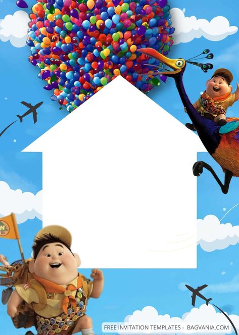 Up Movie Printables, Up Decorations Pixar, Up Invitations Disney, Up Disney Backdrop, Disney Up Invitations, Up Movie Backdrop, Up Party Theme Disney, Up Themed Birthday Party Pixar Decorations, Up Themed Birthday Party Pixar