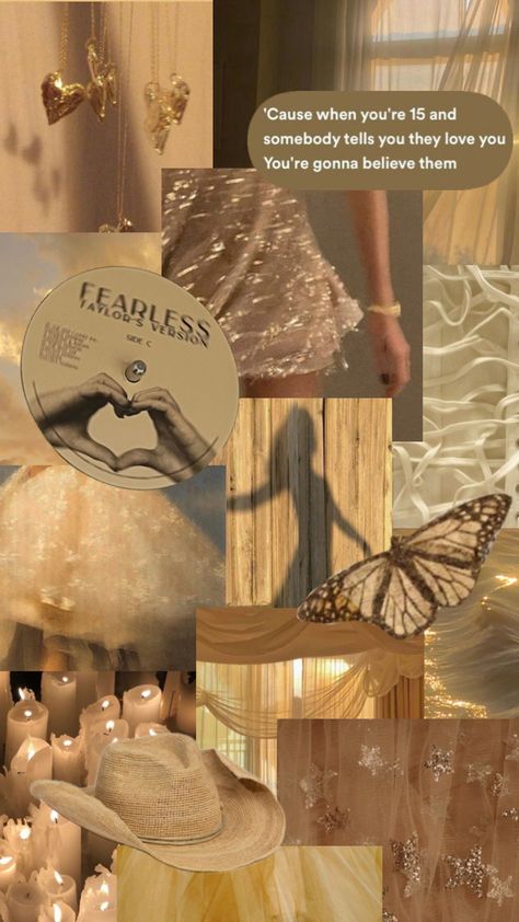 taylor swift fearless aesthetic collage gold Taylor Swift Fearless Era Aesthetic, Fearless Taylor Swift Aesthetic, Taylor Swift Fearless Aesthetic, Taylor Swift Fearless Album, Fearless Aesthetic, Fearless Taylor Swift, Fearless Album, Taylor Swift Aesthetic, Taylor Swift Fearless